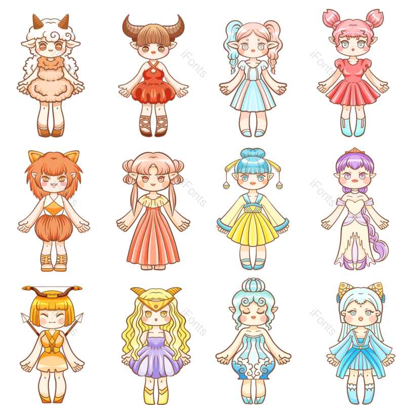 元素图片,星座元素,十二星座PNG,素材免抠素材